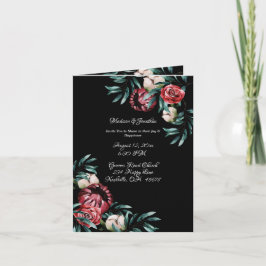 Invitación Vegetación floral Elegante Moda Script Nombre Boda