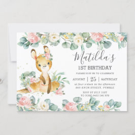 Invitación Vegetación floral Eucalyptus Cute Kangaroo Cumplea