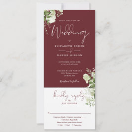 Invitación Vegetación Floral Rosa De Palisandro En Un Boda