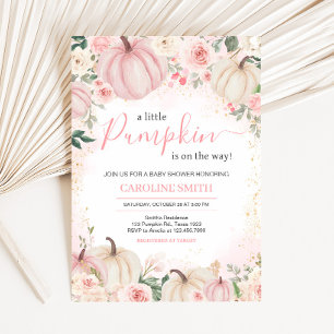 Invitación Vegetación floral rosa Pequeña Calabaza