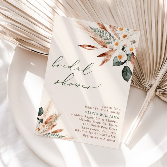 Invitación Vegetación floral seca y bohemia Ducha de novias (Subido por el creador)