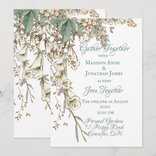 Invitación Vegetación Floral Vidrio Elegante Boda