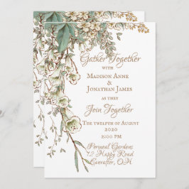 Invitación Vegetación Floral Vidrio Elegante Boda