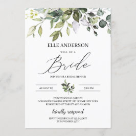 Invitación Vegetación follaje boho moderna ducha de novia