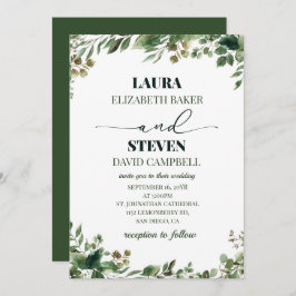 Invitación Vegetación minimalista Boda elegante