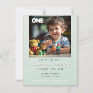 Invitación Vegetación Minimalista Personalizada Primer Cumple