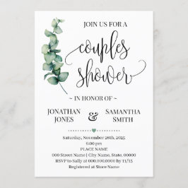 Invitación Vegetación Parejas Ducha Minimalista Ducha matrimo