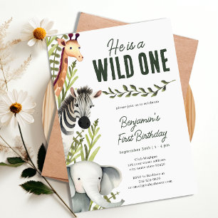 Invitación Vegetación salvaje de una jungla Safari Greenery P