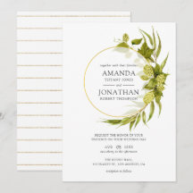 Vegetación silvestre de cerveza y Boda geométrico 