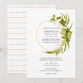 Invitación Vegetación silvestre de cerveza y Boda geométrico 