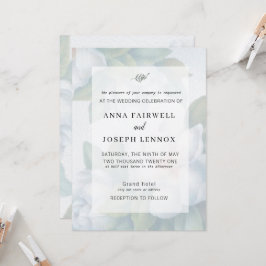 Invitación Vegetación Suculenta Hoja Mint Acuarela Botánica