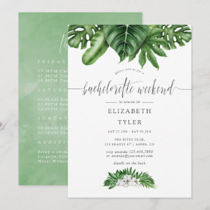 Invitación Vegetación tropical Bachelorette Fin de Semana Iti