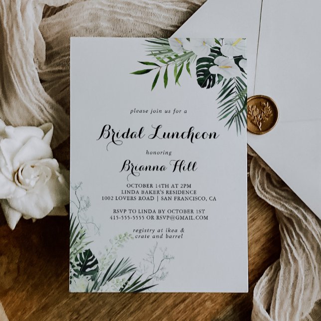Invitación Vegetación tropical Bridal Luncheon Bridal Shower (Subido por el creador)