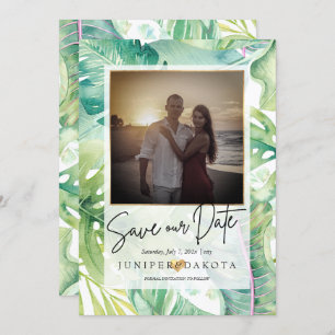 Invitación Vegetación tropical de PixDezines Guardar nuestra