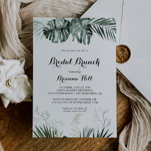 Invitación Vegetación tropical Ducha de novia Brunch