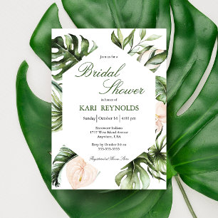 Invitación Vegetación tropical Floral Bridal Shower Invitació