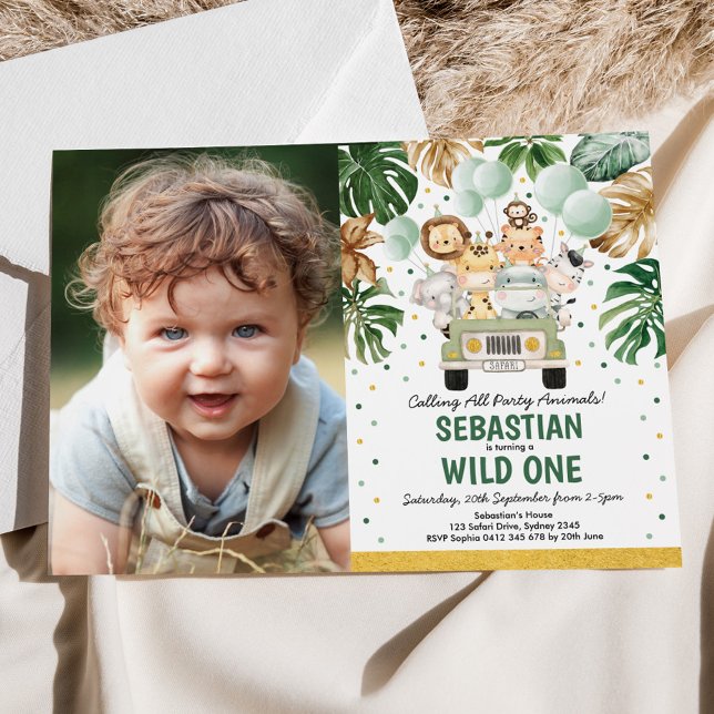 Invitación Vegetación tropical Safari animales salvajes un cu (Subido por el creador)