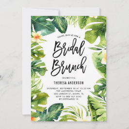 Invitación Vegetación tropical y Brunch de novias Plumeria