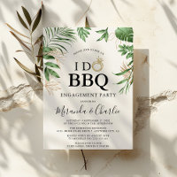 Vegetación tropical y compromiso "I Do BBQ" de oro