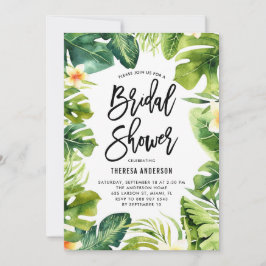 Invitación Vegetación tropical y ducha de novias Plumeria