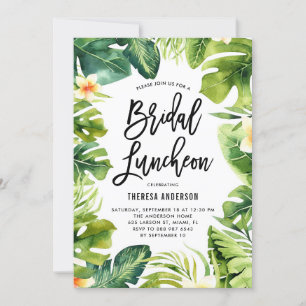 Invitación Vegetación tropical y Plumeria Noal Luncheon