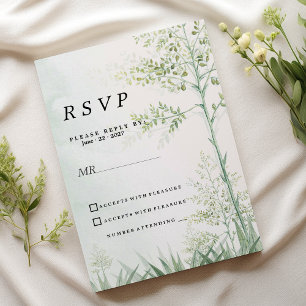 Invitación Vegetación vegetal botánica hoja de flores RSVP