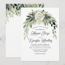 Invitación Vegetación y Boda de Vintage de Peones Blancos