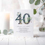 Invitación Vegetación y Oro 40 cumpleaños<br><div class="desc">Vegetación y follaje de oro 40 invitaciones para fiestas de cumpleaños</div>
