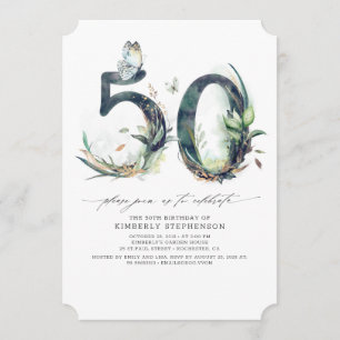 Invitación Vegetación y Oro 50 cumpleaños