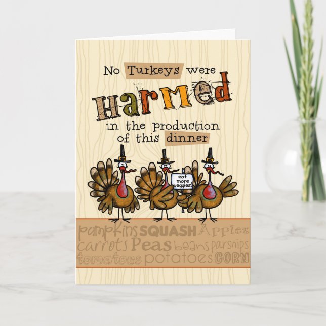 Invitación vegetariana de la cena de la acción de (Anverso)