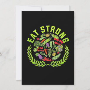 Invitación Vegetariano Come Fuerte