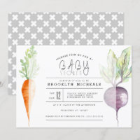 Veggie Duo | Beet & Carrot Watercolor Baby Shower