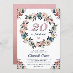 Invitación Veinte y fabulosa fiesta de cumpleaños número 20