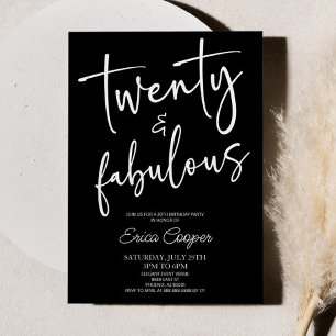 Invitación Veinte y fabuloso minimal cumpleaños 20