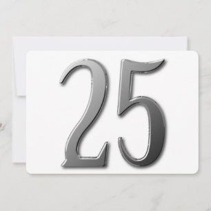 Invitación Veinticinco con información sobre la parte trasera