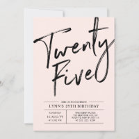 Veinticinco | Fiesta de cumpleaños moderna rosa nú