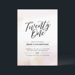 Invitación Veintiún acuarela mínima Cumpleaños 21<br><div class="desc">Celebra tu día especial con esta simple invitación mínima para la fiesta de cumpleaños número 30. Este diseño cuenta con un elegante guión grabado "Twenty One" con un suave fondo de textura neutra de brocha de color agua. En mi tienda BaraBomDesign hay más invitaciones para adultos de cumpleaños y suministros...</div>