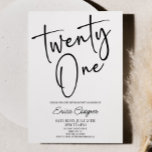 Invitación Veintiún Fiesta minimal elegante 21 de cumpleaños<br><div class="desc">¡Esta es una invitación a la fiesta de cumpleaños número 21 Minimalista y mínimo!</div>