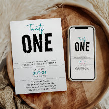 Veintiuno | Geométrico colorido 21º cumpleaños