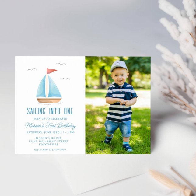Invitación Vela a una foto de cumpleaños náutica (Subido por el creador)