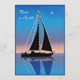 Invitación Vela de atardecer con luces de vacaciones