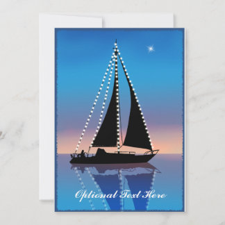 Invitación Vela de atardecer con luces de vacaciones