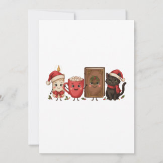 Invitación Vela de Navidad Cacao Caliente Libro Gato Negro Sa