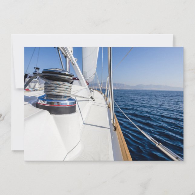 Invitación vela navegando por el mar (Anverso)