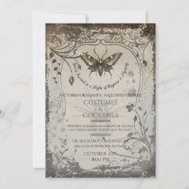Invitación Velada de la Fiesta de Halloween Gótica de la Poli