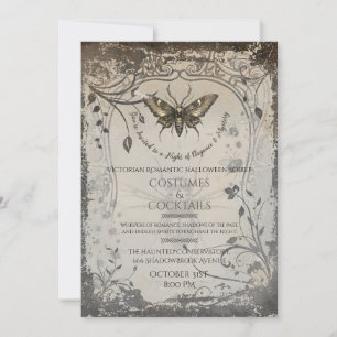 Invitación Velada de la Fiesta de Halloween Gótica de la Poli