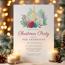 Invitación Velas Acoloradas de Acuarela Festivas Fiesta de Na