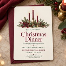 Velas Burgundy Elegantes Cena de Navidad