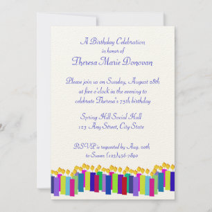 Invitación Velas de cumpleaños