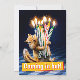 Invitación Velas de cumpleaños de ardilla